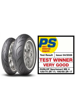DUNLOP 190/55ZR17 (75W) TL SPORTSMART MK4 Zadná DOT 17/2026 DUNLOP 190/55ZR17 (75W) TL SPORTSMART MK4 Zadná DOT 17/2026