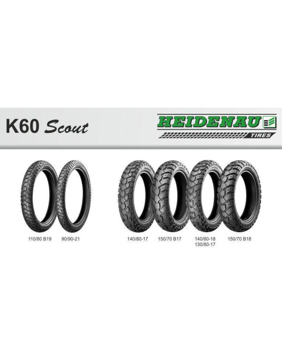 HEIDENAU 140/80-17 K60 SCOUT 69T TL M/C M+S Zadná DOT 18/2026